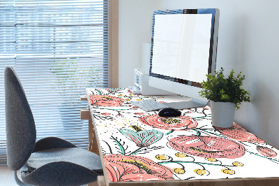 Large desk mat for children Poppies