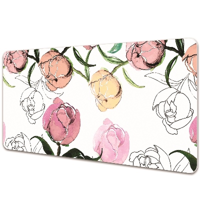 Large desk mat for children Peonies