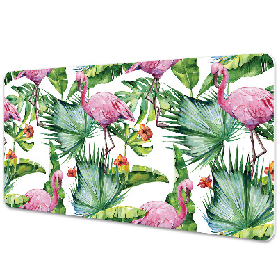 Full desk pad Leaves and Flamingos