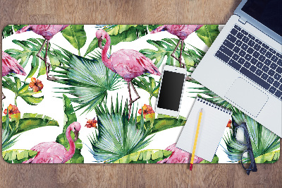 Full desk pad Leaves and Flamingos