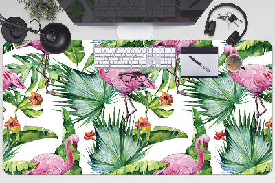 Full desk pad Leaves and Flamingos