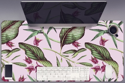 Large desk mat table protector pink flowers