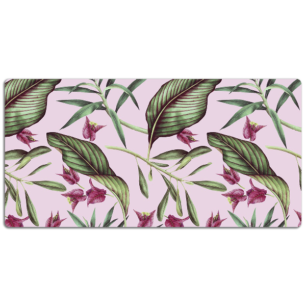 Large desk mat table protector pink flowers