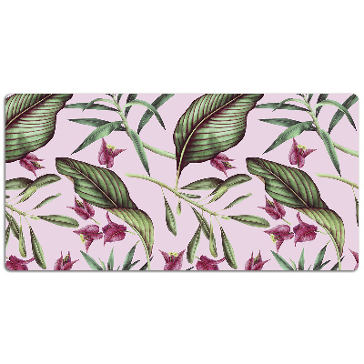 Large desk mat table protector pink flowers