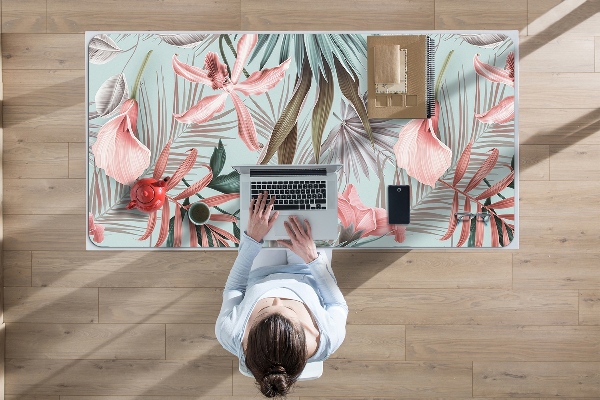 Full desk protector pastel flowers