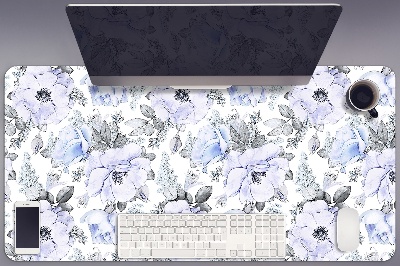 Desk pad blue roses