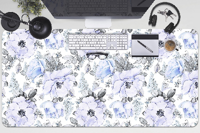 Desk pad blue roses