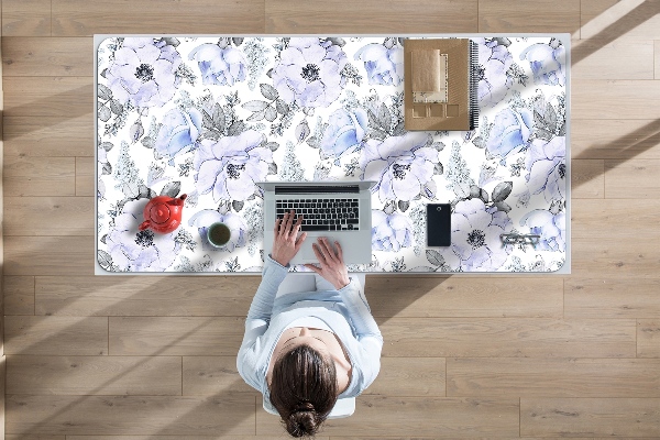 Desk pad blue roses
