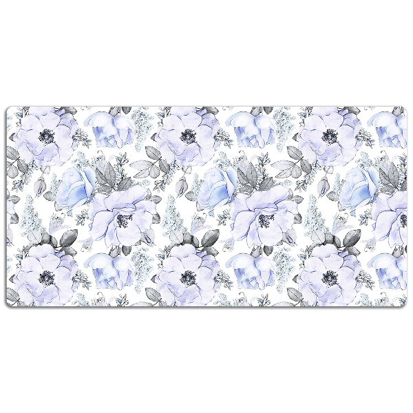 Desk pad blue roses