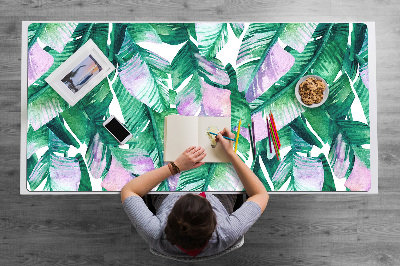 Full desk protector pastel leaves