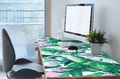 Full desk protector pastel leaves