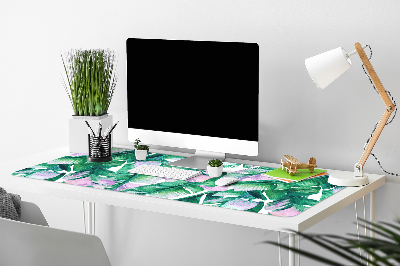 Full desk protector pastel leaves