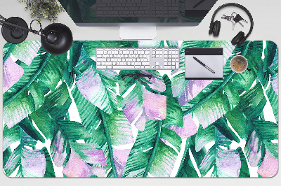 Full desk protector pastel leaves