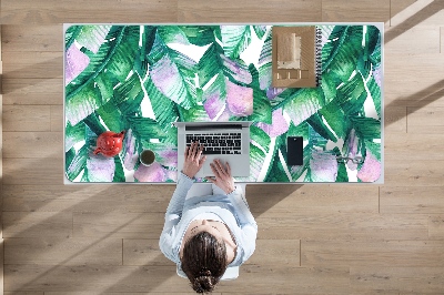 Full desk protector pastel leaves