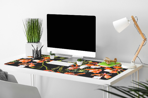 Desk pad red flowers