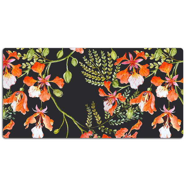 Desk pad red flowers