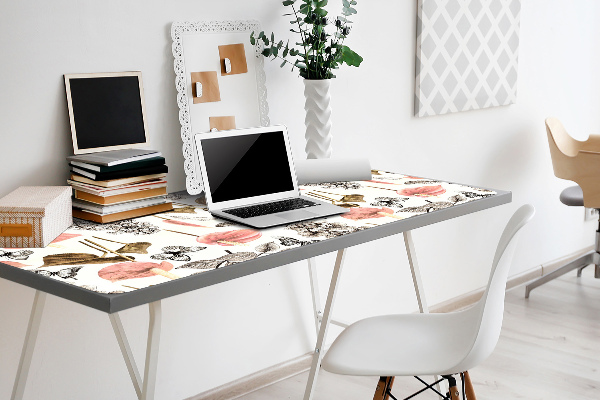 Desk pad Flowers and butterflies