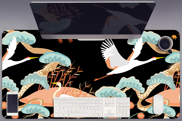 Desk pad painted herons