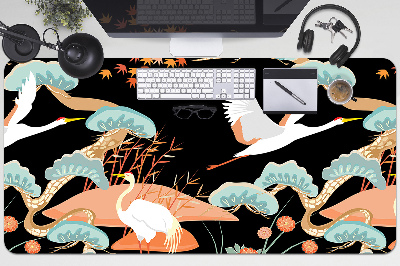 Desk pad painted herons