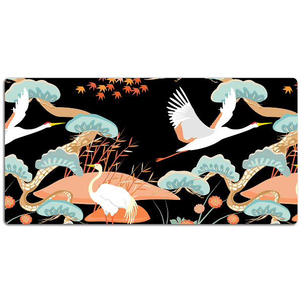Desk pad painted herons