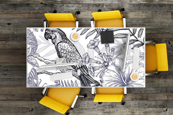 Desk pad drawn parrot