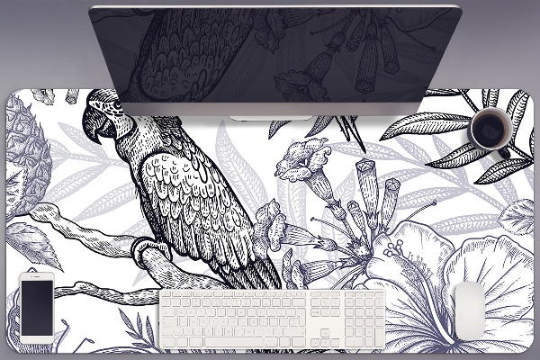 Desk pad drawn parrot