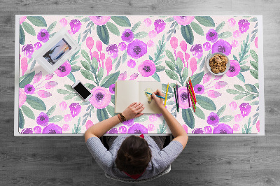 Large desk mat table protector floral Pattern