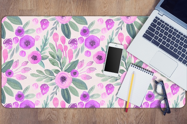 Large desk mat table protector floral Pattern