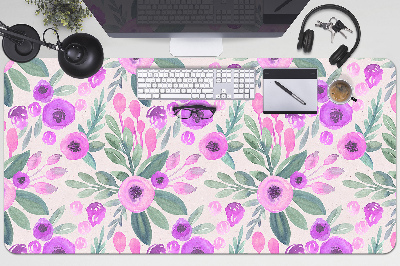 Large desk mat table protector floral Pattern