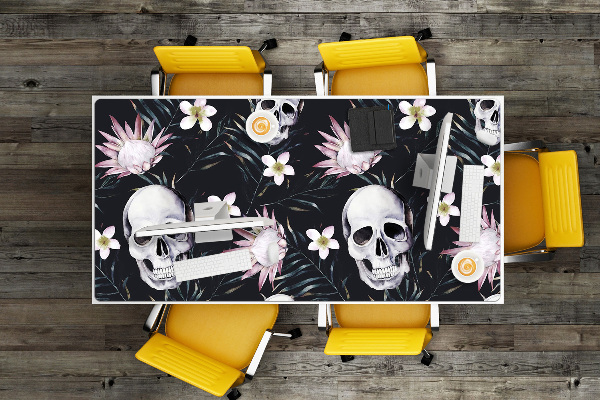 Full desk protector Skull and leaves
