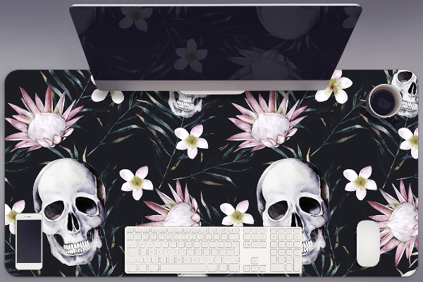 Full desk protector Skull and leaves