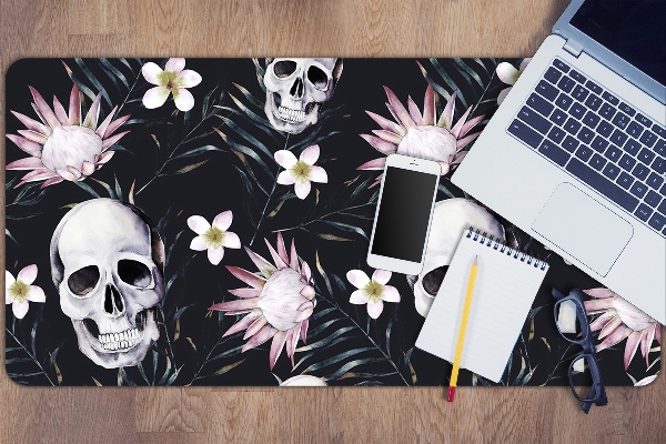 Full desk protector Skull and leaves