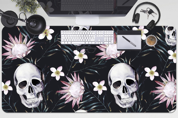 Full desk protector Skull and leaves