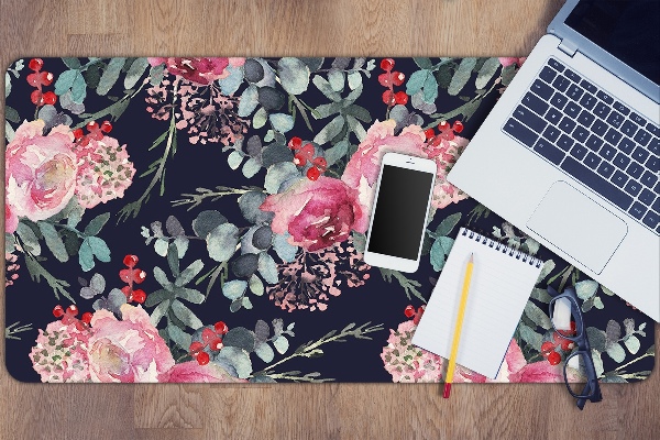 Desk pad Flowers and leaves