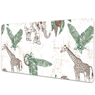 Desk pad Giraffes and Elephants