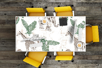 Desk pad Giraffes and Elephants