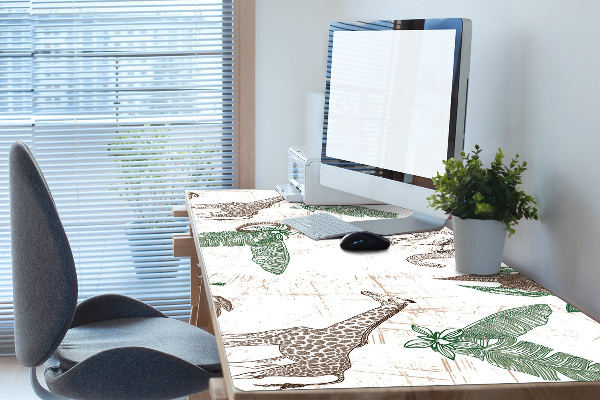 Desk pad Giraffes and Elephants