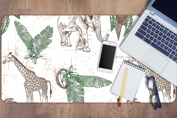 Desk pad Giraffes and Elephants