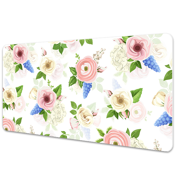 Desk pad drawn flowers