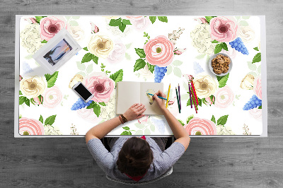 Desk pad drawn flowers