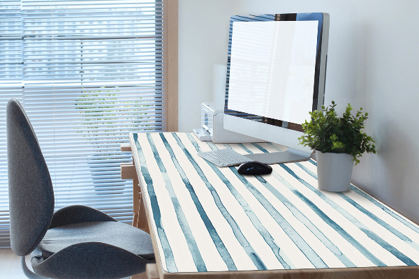 Full desk protector blue lines