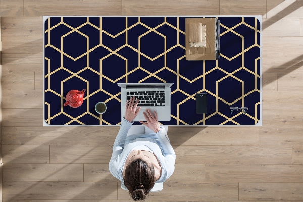 Large desk mat table protector dark cubes