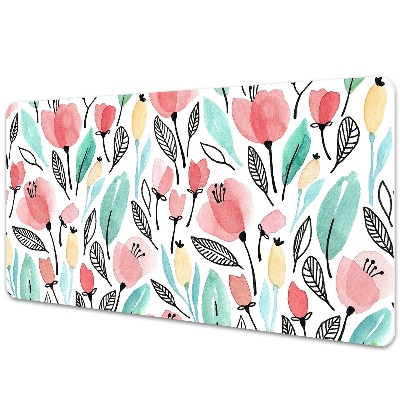 Desk pad red flowers