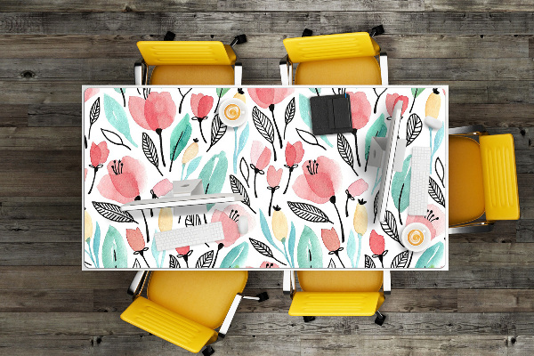 Desk pad red flowers