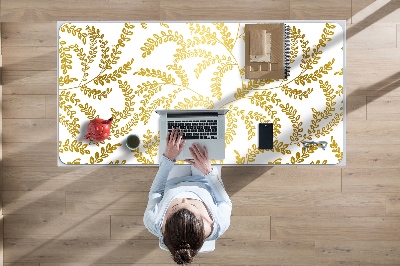 Large desk pad PVC protector golden leaves