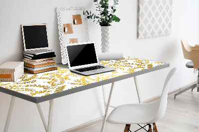 Large desk pad PVC protector golden leaves