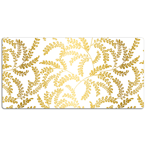 Large desk pad PVC protector golden leaves