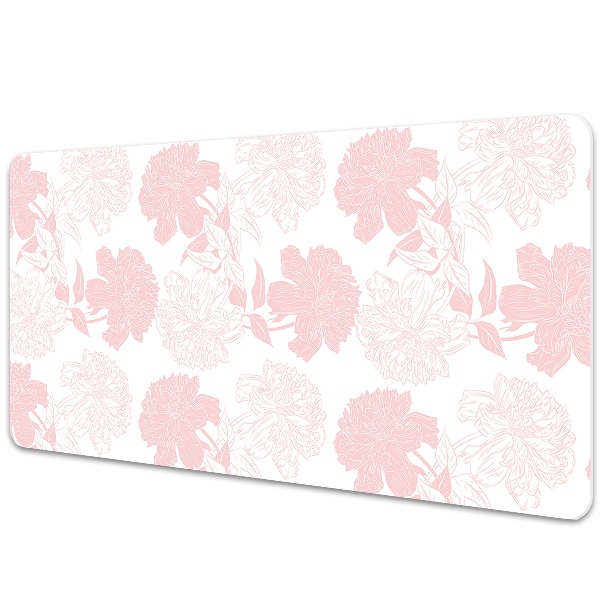 Large desk mat table protector pink flowers