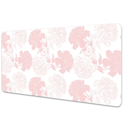 Large desk mat table protector pink flowers