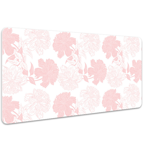 Large desk mat table protector pink flowers